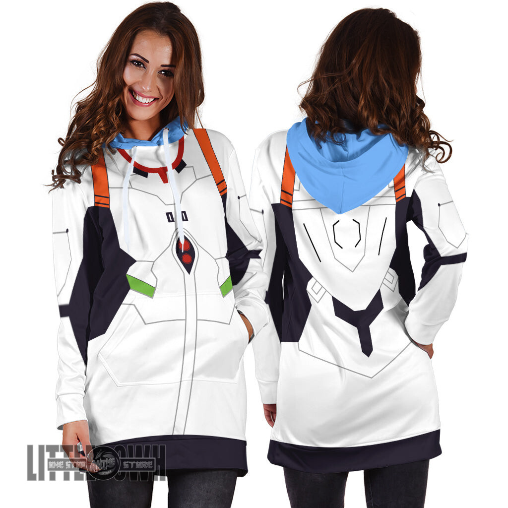 Alternative view of Rei Ayanami Custom Anime Neon Genesis Evangelion Women Hoodie Dress