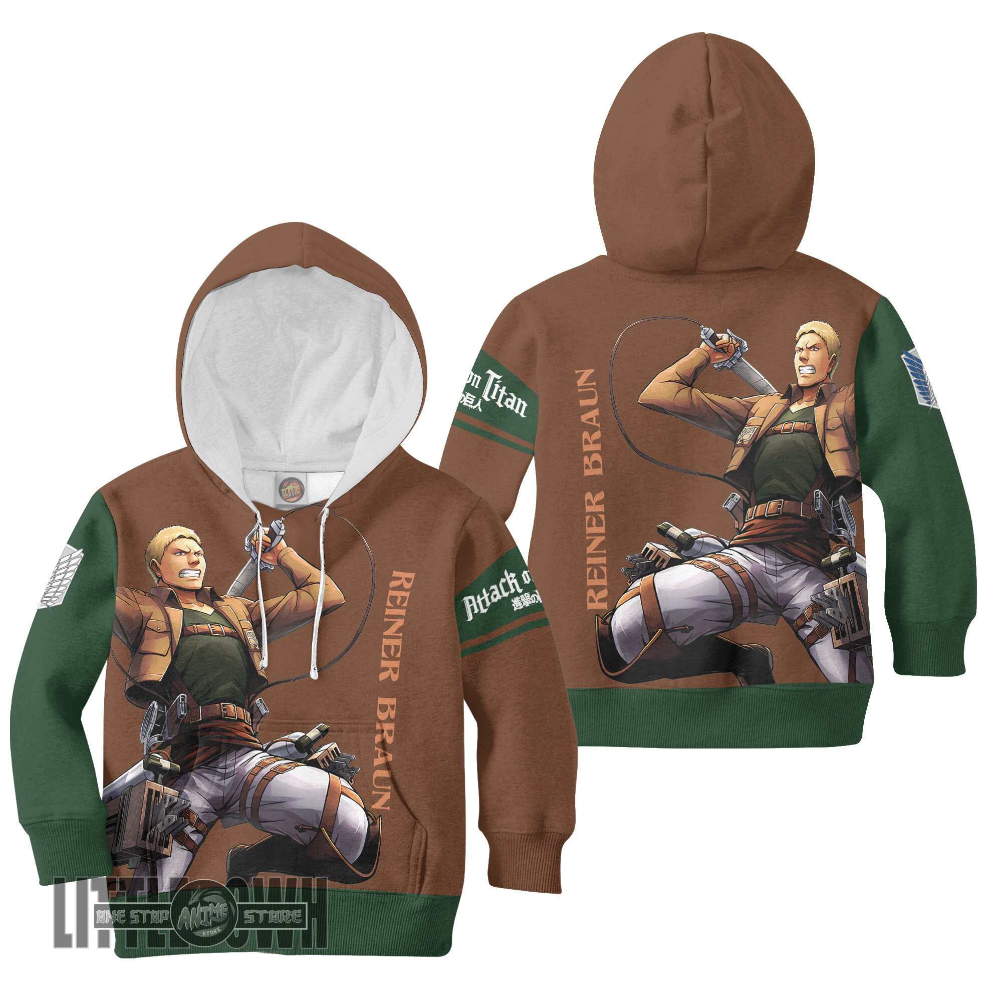 Reiner Braun Anime Kids Hoodie and Sweater Custom Attack On Titan Cosplay Costume
