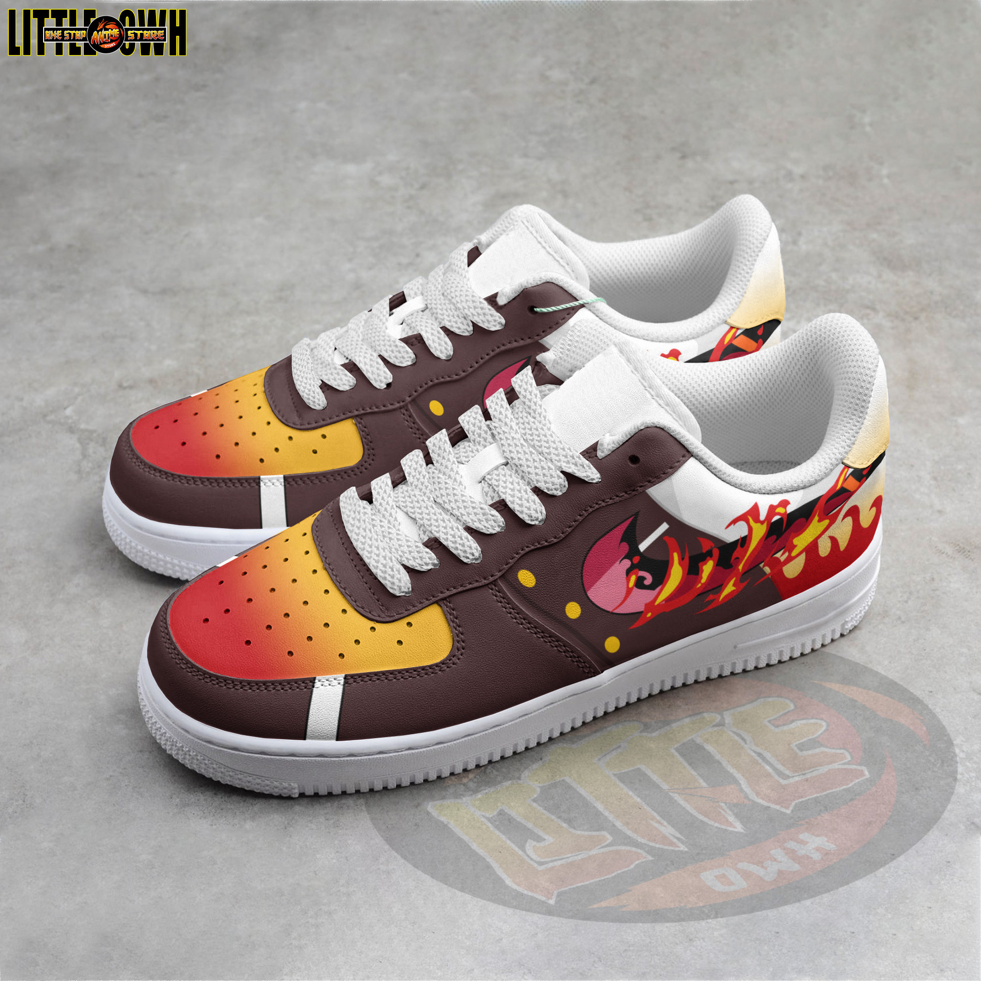 Rengoku Kyojuro Anime Sneakers - Custom Demon Slayer AF1 Shoes 2 Rengoku Kyojuro Anime Sneakers - Custom Demon Slayer AF1 Shoes - Image 2