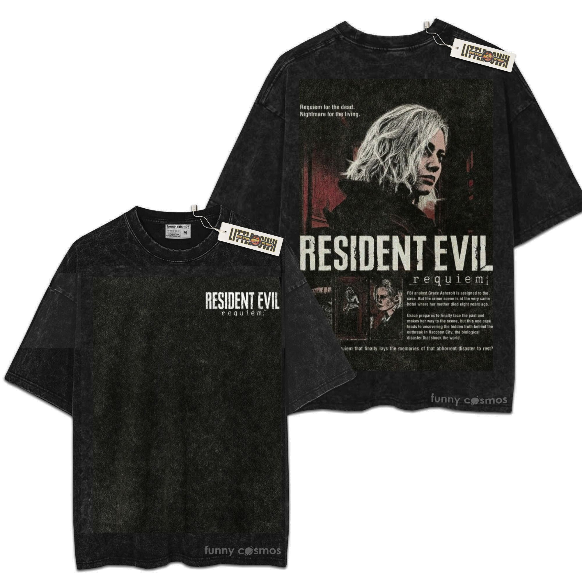 Resident Evil Requiem Re9 Oversized Washed Tee