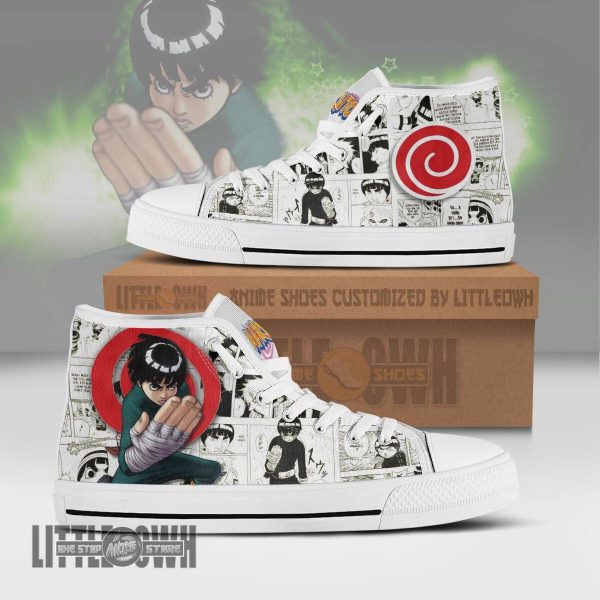 Rock Lee Shoes Custom Naruto High Tops Anime Canvas Sneakers Mixed Manga