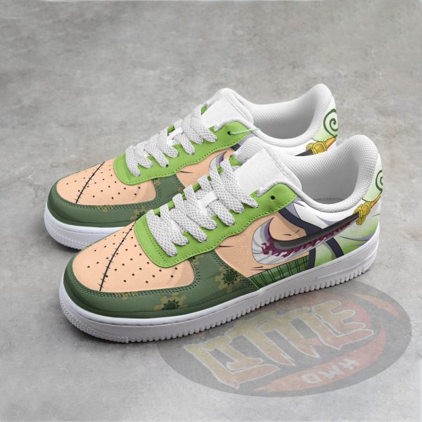 Alternative view of Roronoa Zoro Anime Sneakers - Custom OP AF1 Shoes