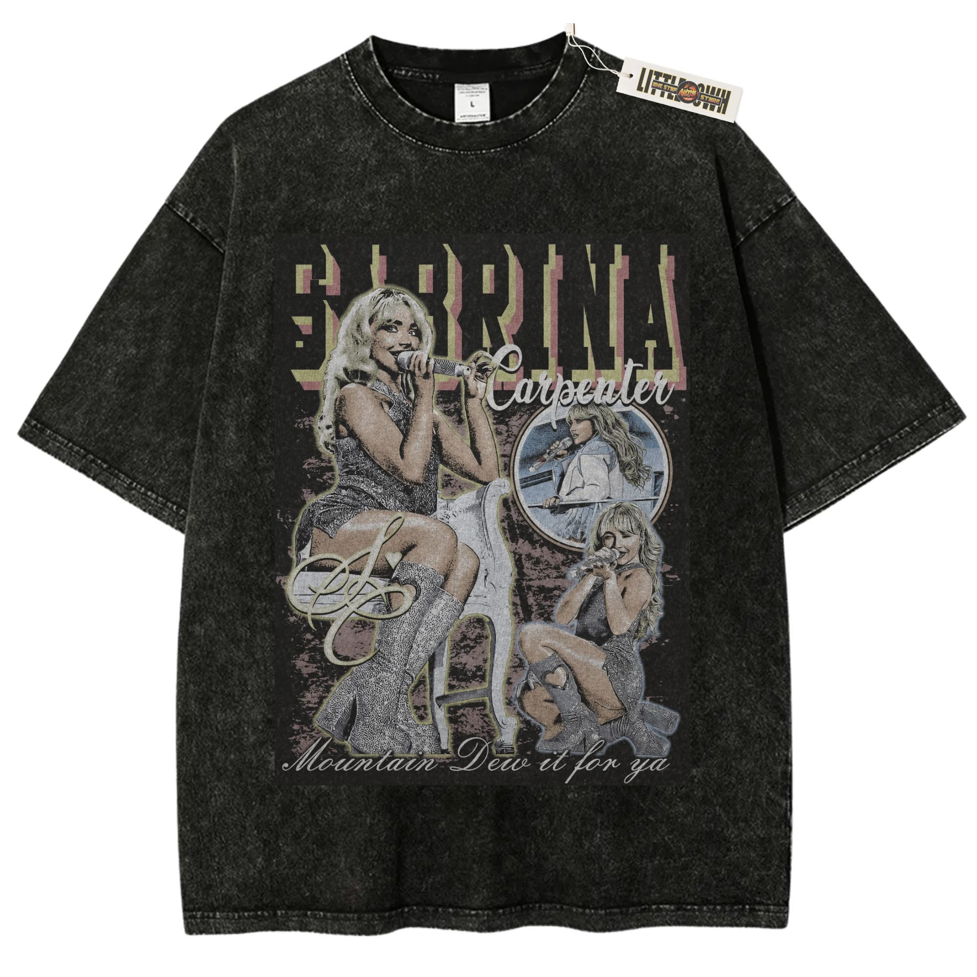 Sabrina Carpenter Coachella 2026 Mountain Dew Oversized Washed Tees