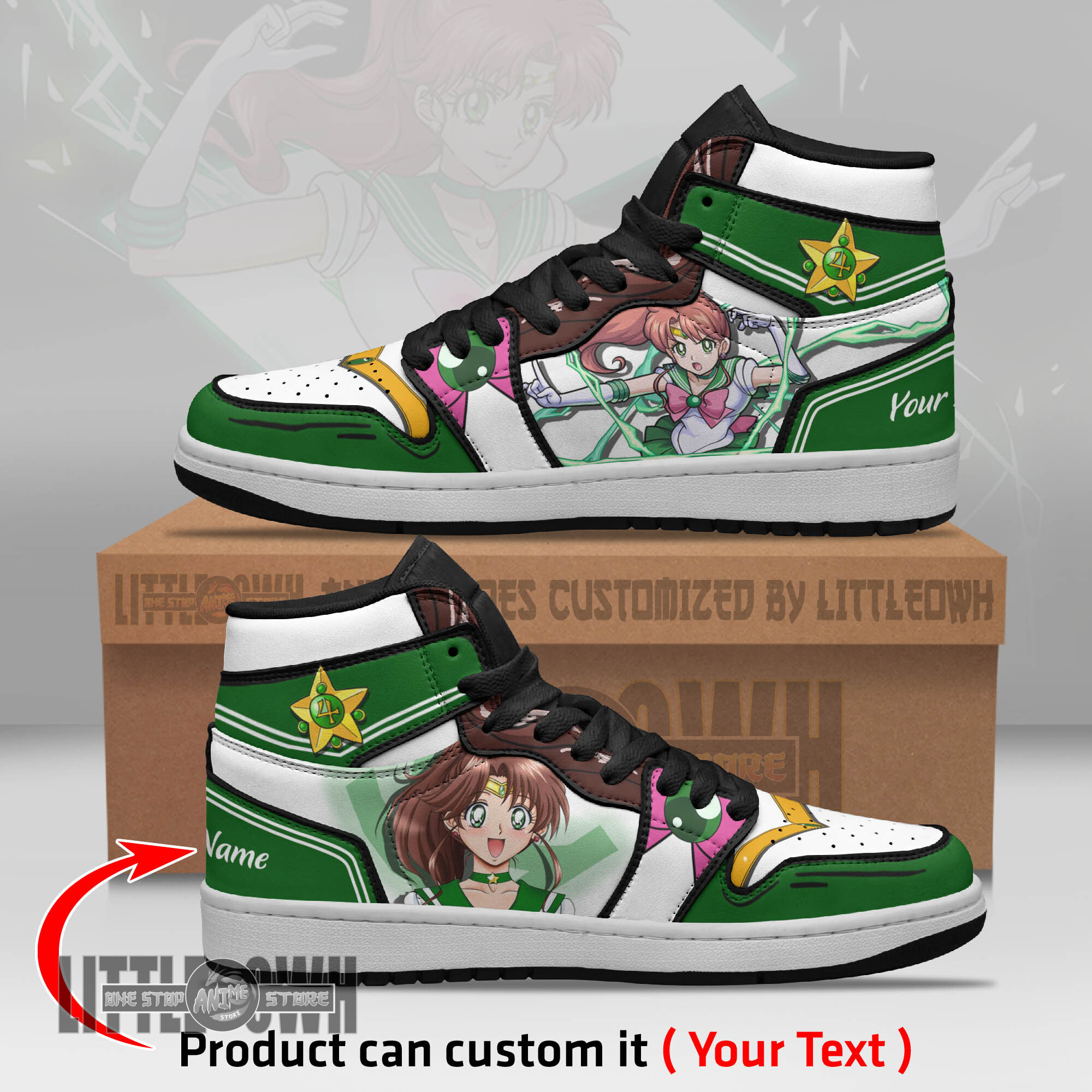Sailor Jupiter Persionalized Shoes Sailor Moon Anime Boot Sneakers