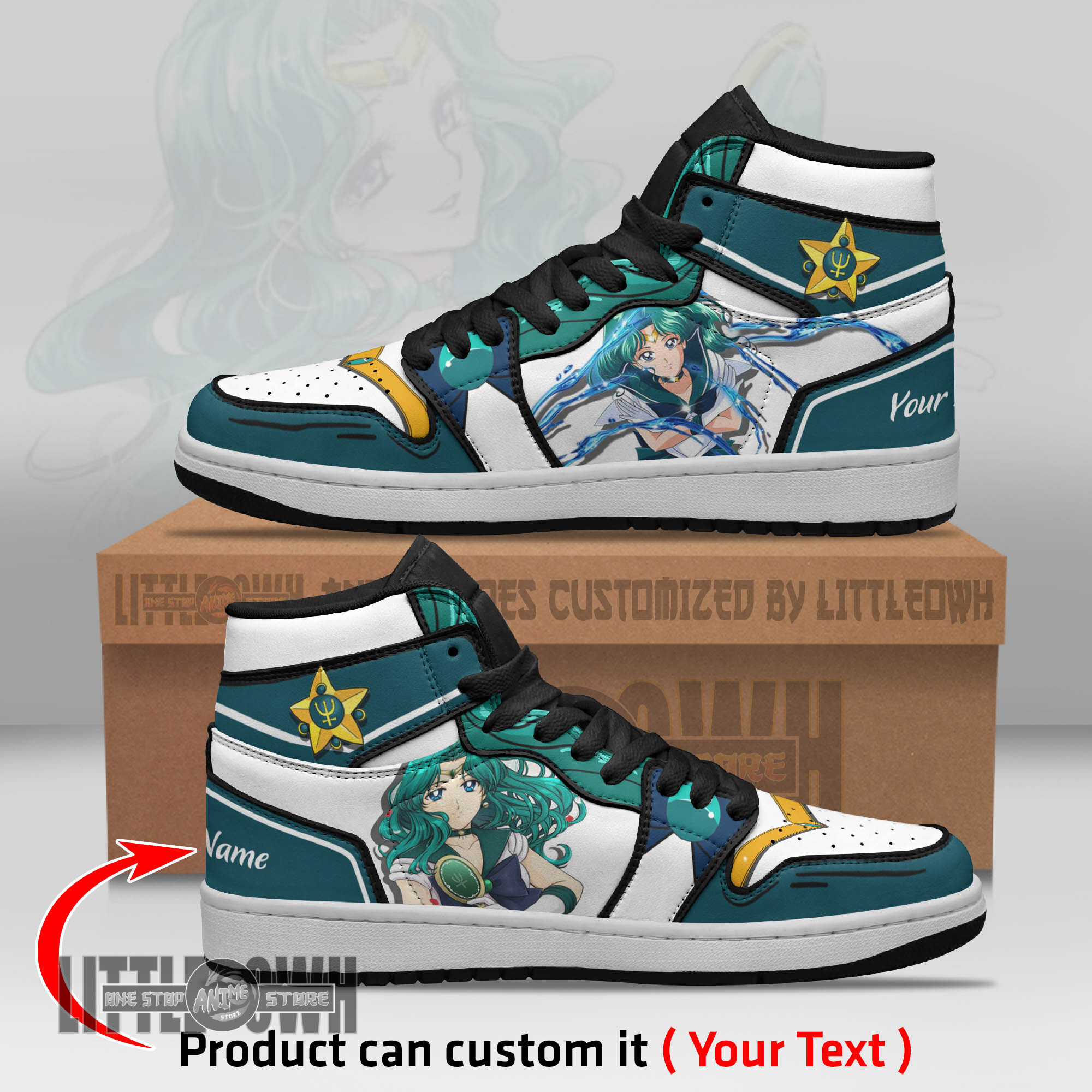 Sailor Neptune Persionalized Shoes Sailor Moon Anime Boot Sneakers