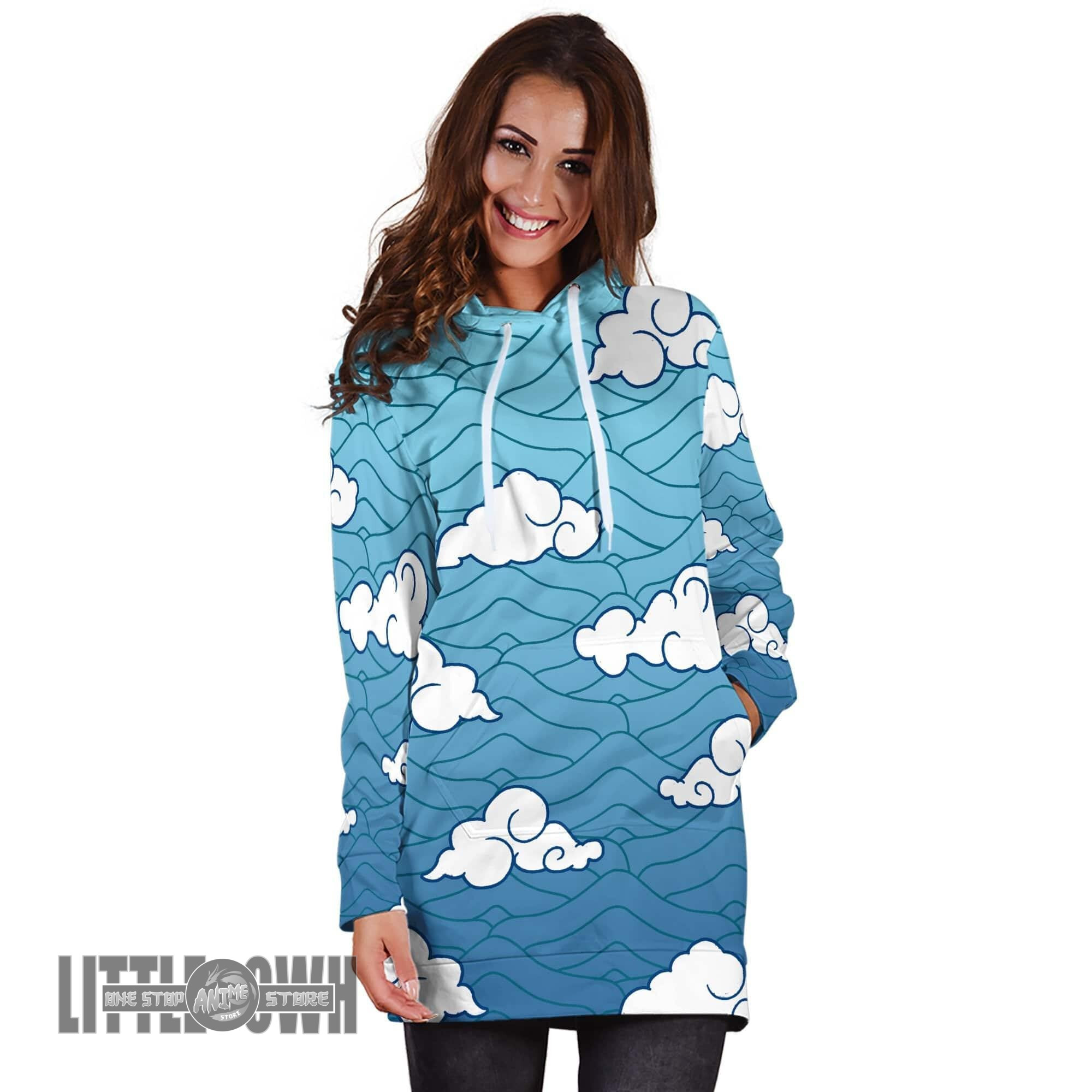 Sakonji Urokodaki Pattern Custom Anime Demon Slayer Women Hoodie Dress