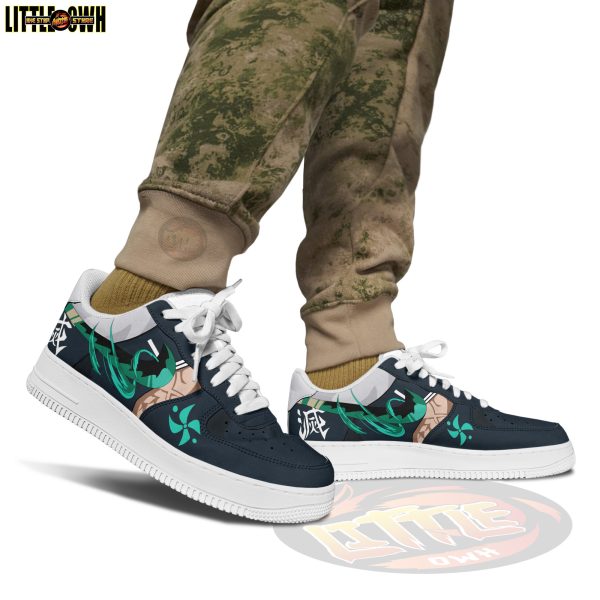 Alternative view of Sanemi Shinazugawa Anime Sneakers - Custom Demon Slayer AF1 Shoes