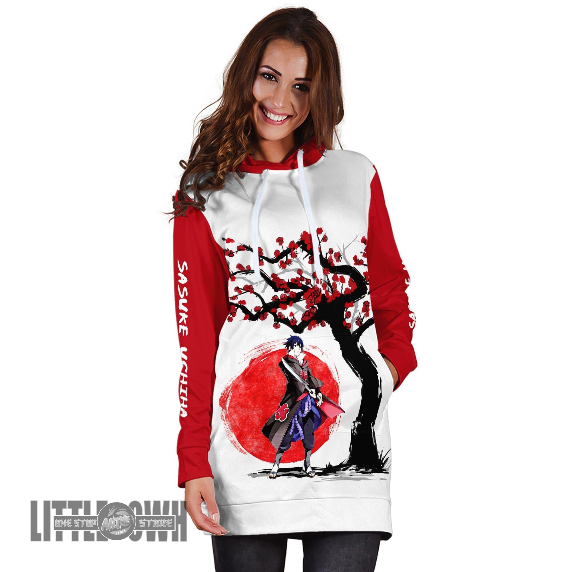 Sasuke Akatsuki Custom Anime Naruto Ninja Under The Sun Women Hoodie Dress