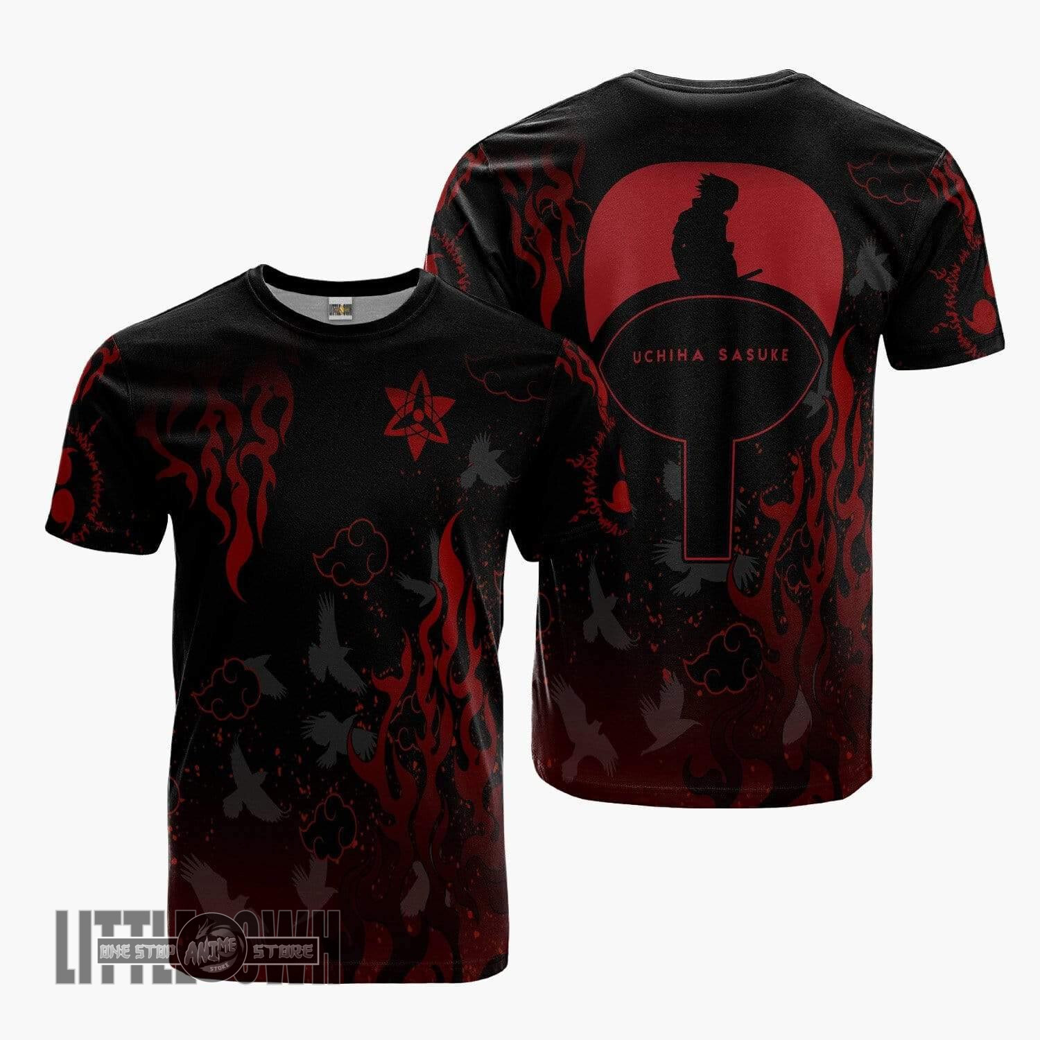 Sasuke Akatsuki T Shirt Nrt Clothes Anime Merch Costume Outfits