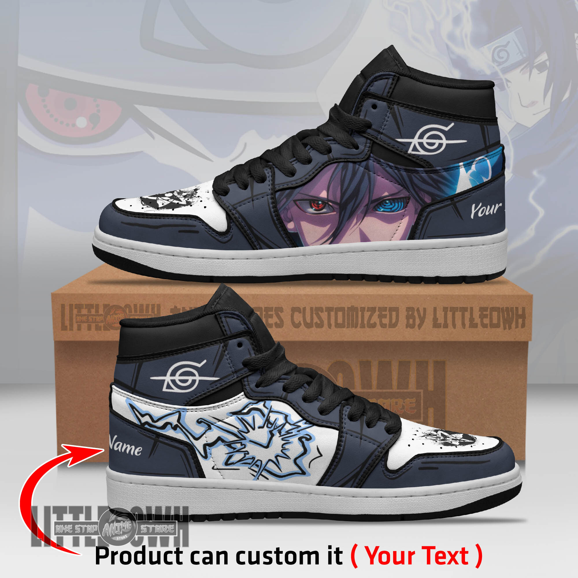 Sasuke Personalized Shoes Sharingan x Rinnegan Naruto Anime Boot Sneakers