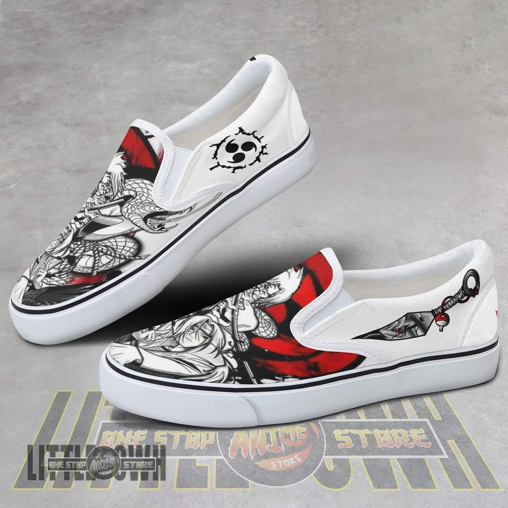 Alternative view of Sasuke x Itachi Shoes Custom Naruto Anime Slip On
