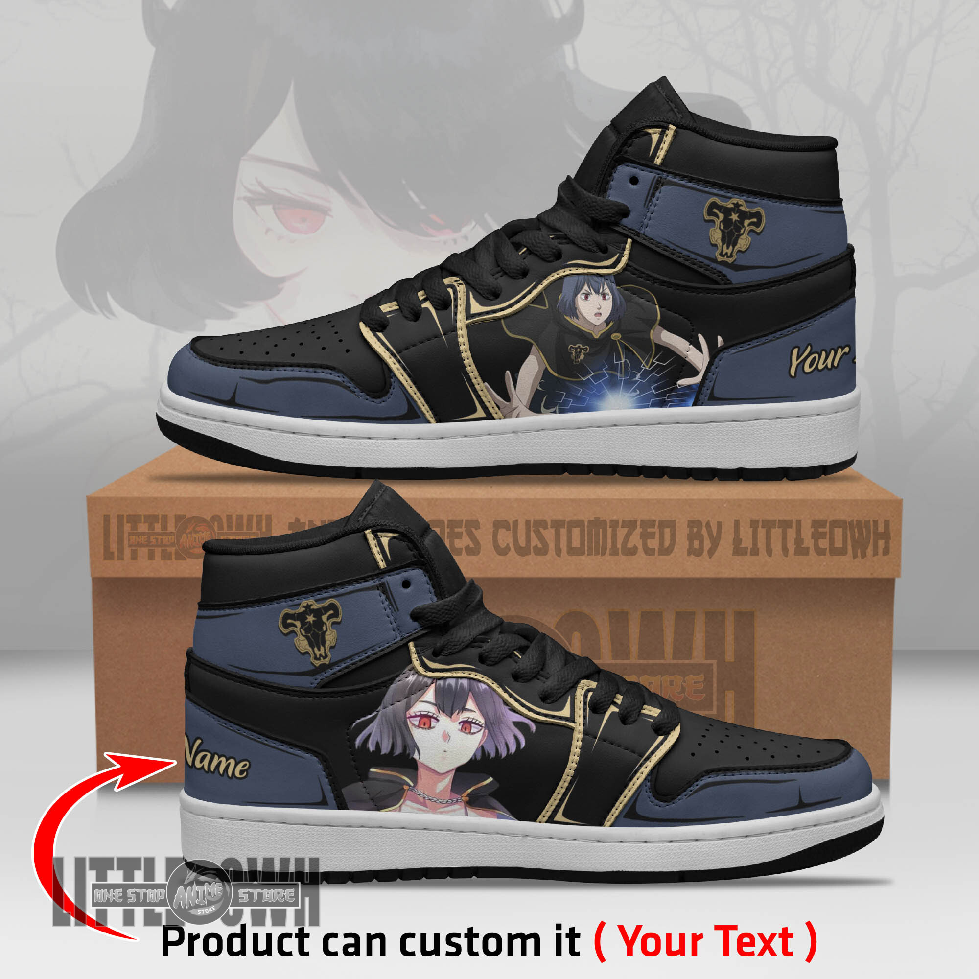Secre Swallowtail Persionalized Shoes Black Clover Anime Boot Sneakers
