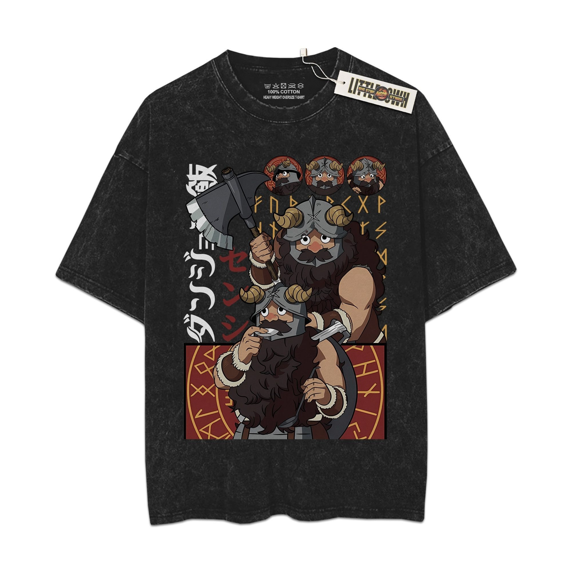 Senshi Vintage Shirt DiD Oversized Washed Tees - Custom Anime Tee