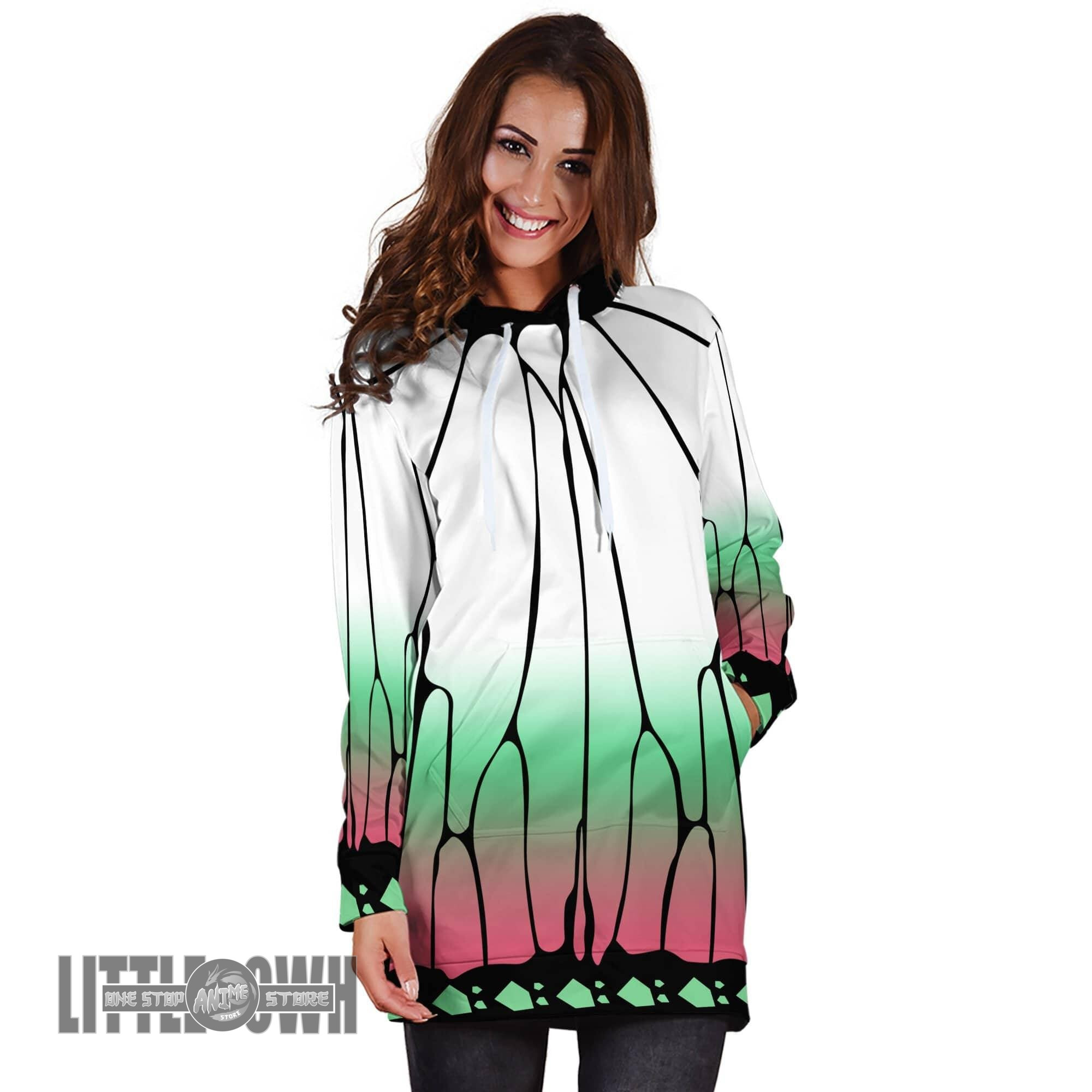 Shinobu Haori Custom Anime Demon Slayer Women Hoodie Dress