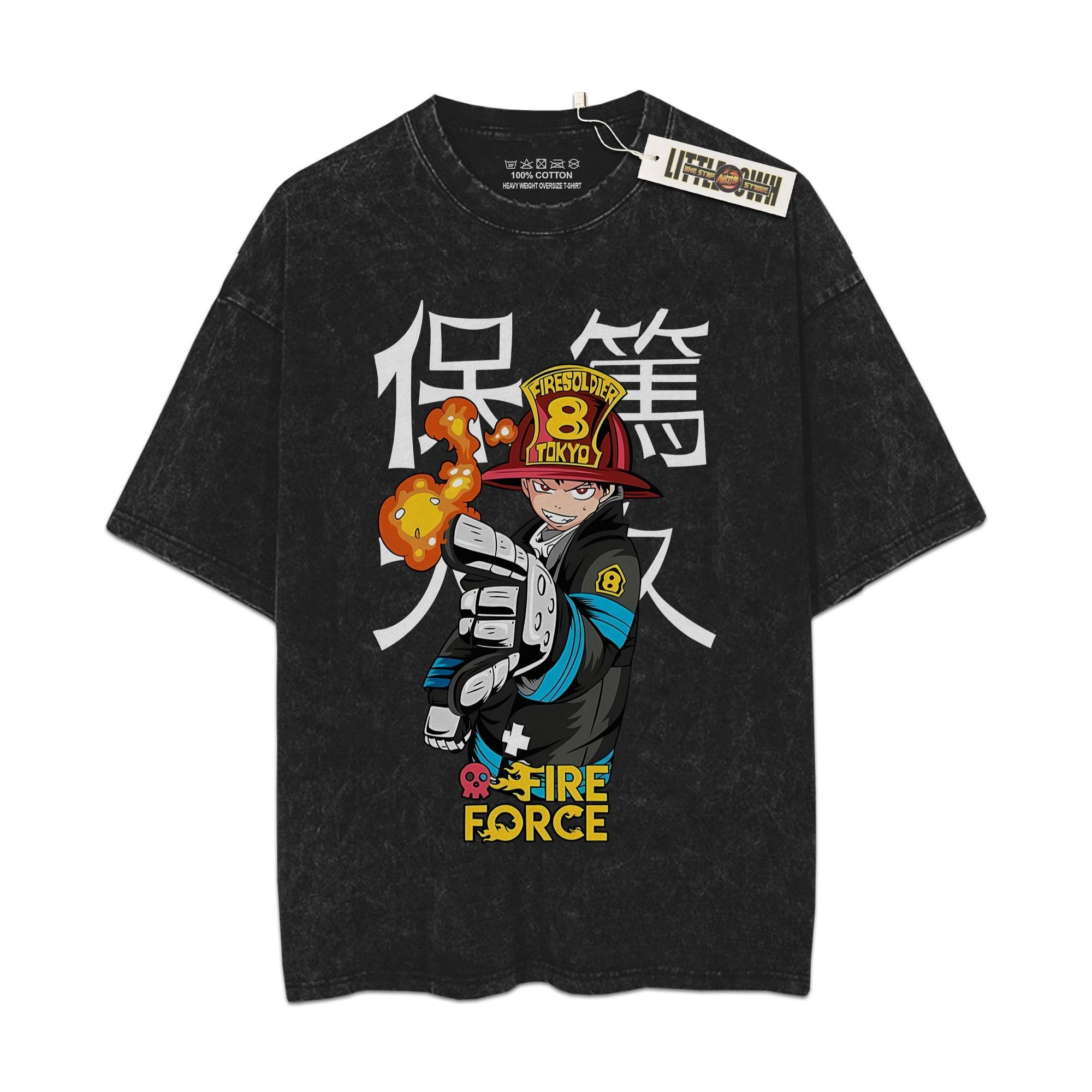 Shinra Kusakabe Shirt FF Oversized Washed Tees - Custom Anime Tee