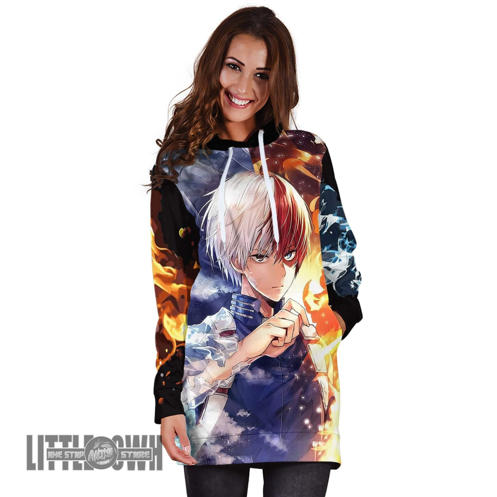 Shoto Todoroki Custom Women Hoodie Dress My Hero Academia Anime Cosplay Costume