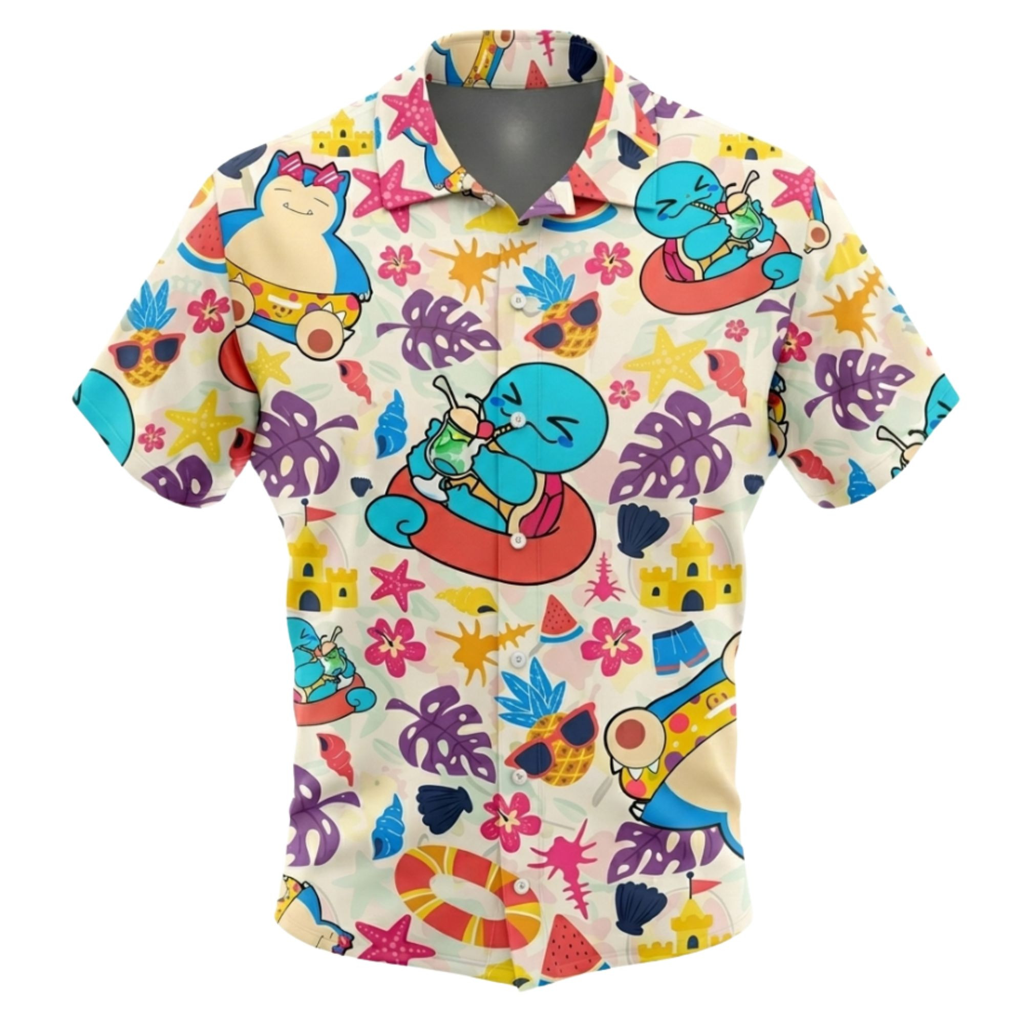 Snorlax Squirtle Anime Hawaiian Shirt