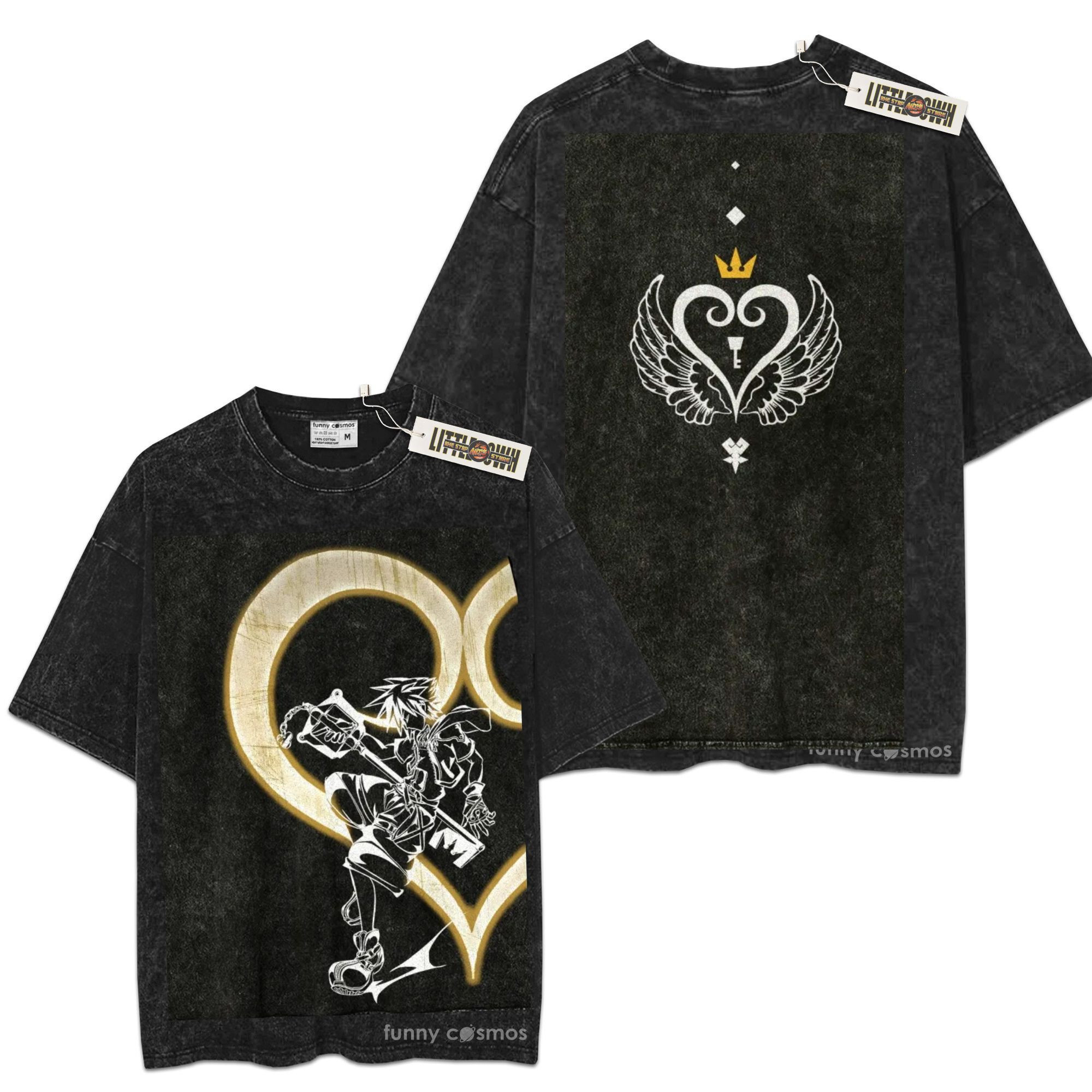 Sora Blaze Kingdom Hearts Oversized Washed Tee