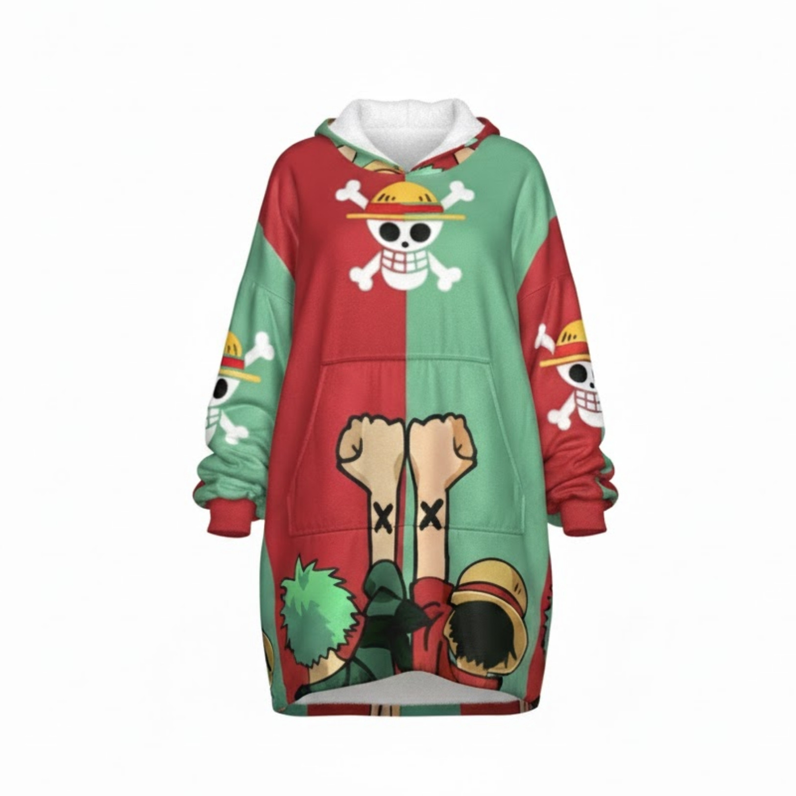Straw Hat Crew Pirate Jolly Roger Blanket Hoodie