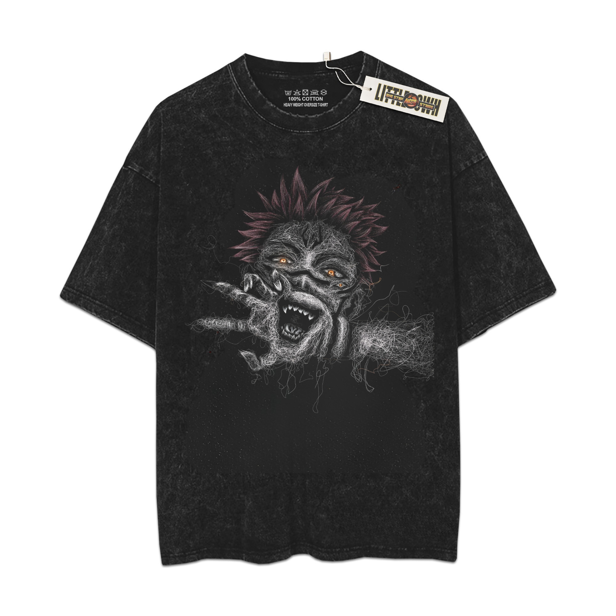 Sukuna Vintage Shirt JJK Oversized Washed Tees - Custom Anime Tee