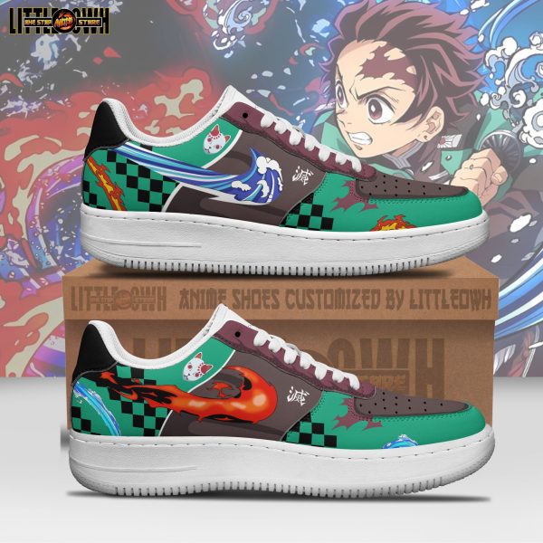 Tanjiro Anime Sneakers Custom Dual Sun And Water Demon Slayer Anime Shoes Sword