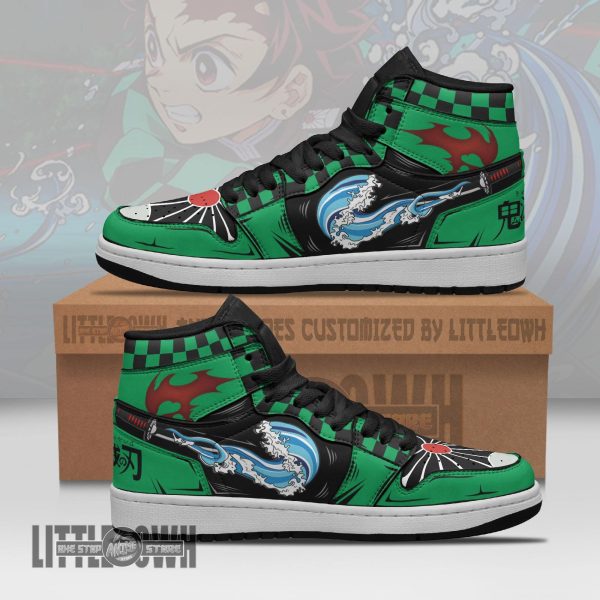 Tanjiro Kamado Boot Sneakers KNY Anime Shoes Custom Water Breathing
