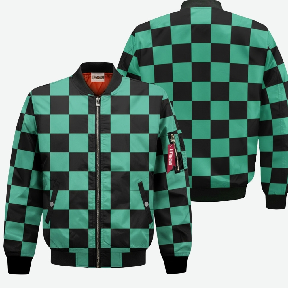 Tanjiro Kamado Pattern Bomber Jacket Custom Demon Slayer Cosplay Costumes 3 Tanjiro Kamado Pattern Bomber Jacket Custom Demon Slayer Cosplay Costumes - Image 3