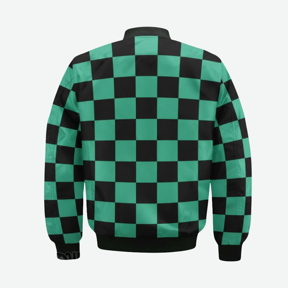 Tanjiro Kamado Pattern Bomber Jacket Custom Demon Slayer Cosplay Costumes 2 Tanjiro Kamado Pattern Bomber Jacket Custom Demon Slayer Cosplay Costumes - Image 2