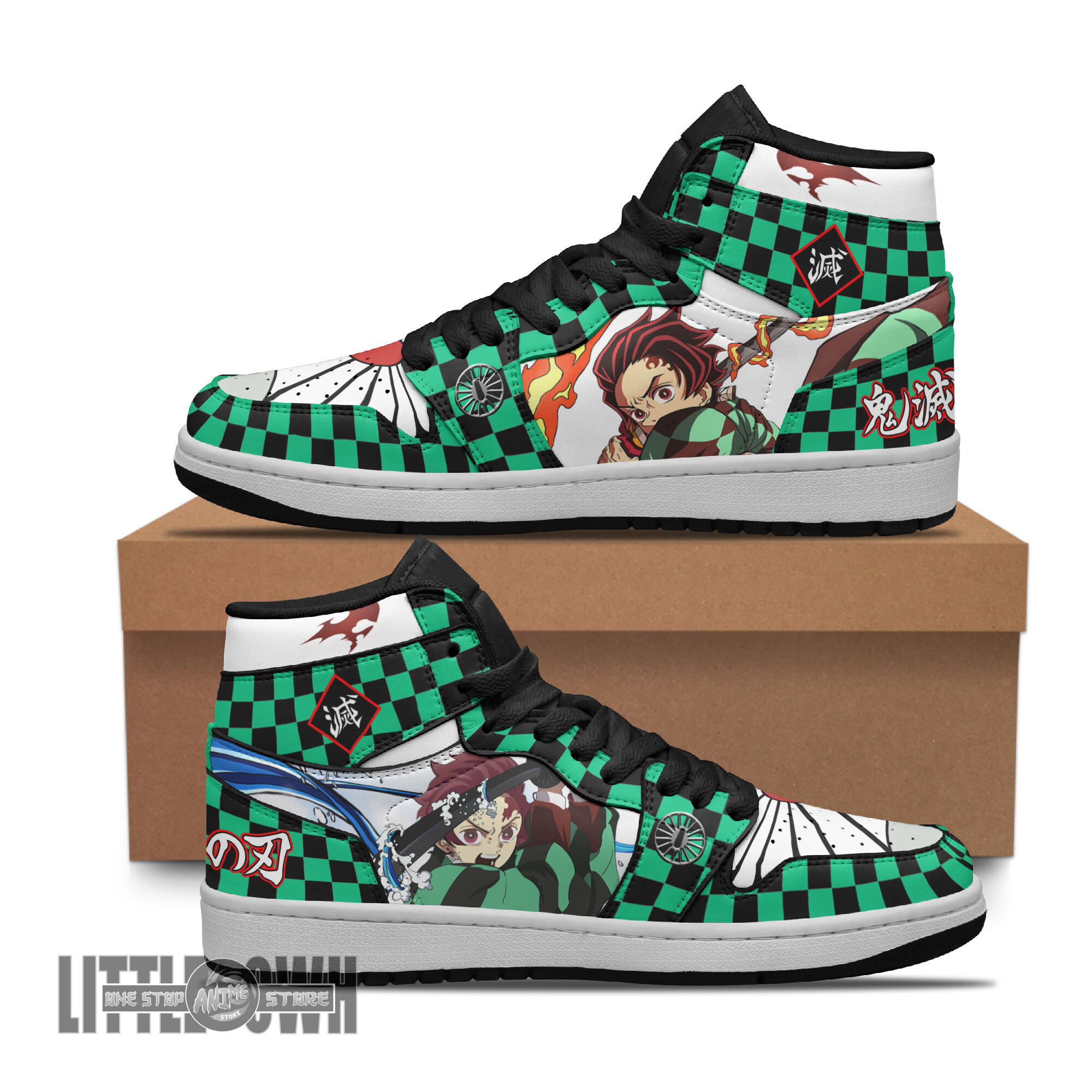 Tanjiro Sneakers Sun and Water Breathing KNY Anime Boot Sneakers New Version 1 Tanjiro Sneakers Sun and Water Breathing KNY Anime Boot Sneakers New Version