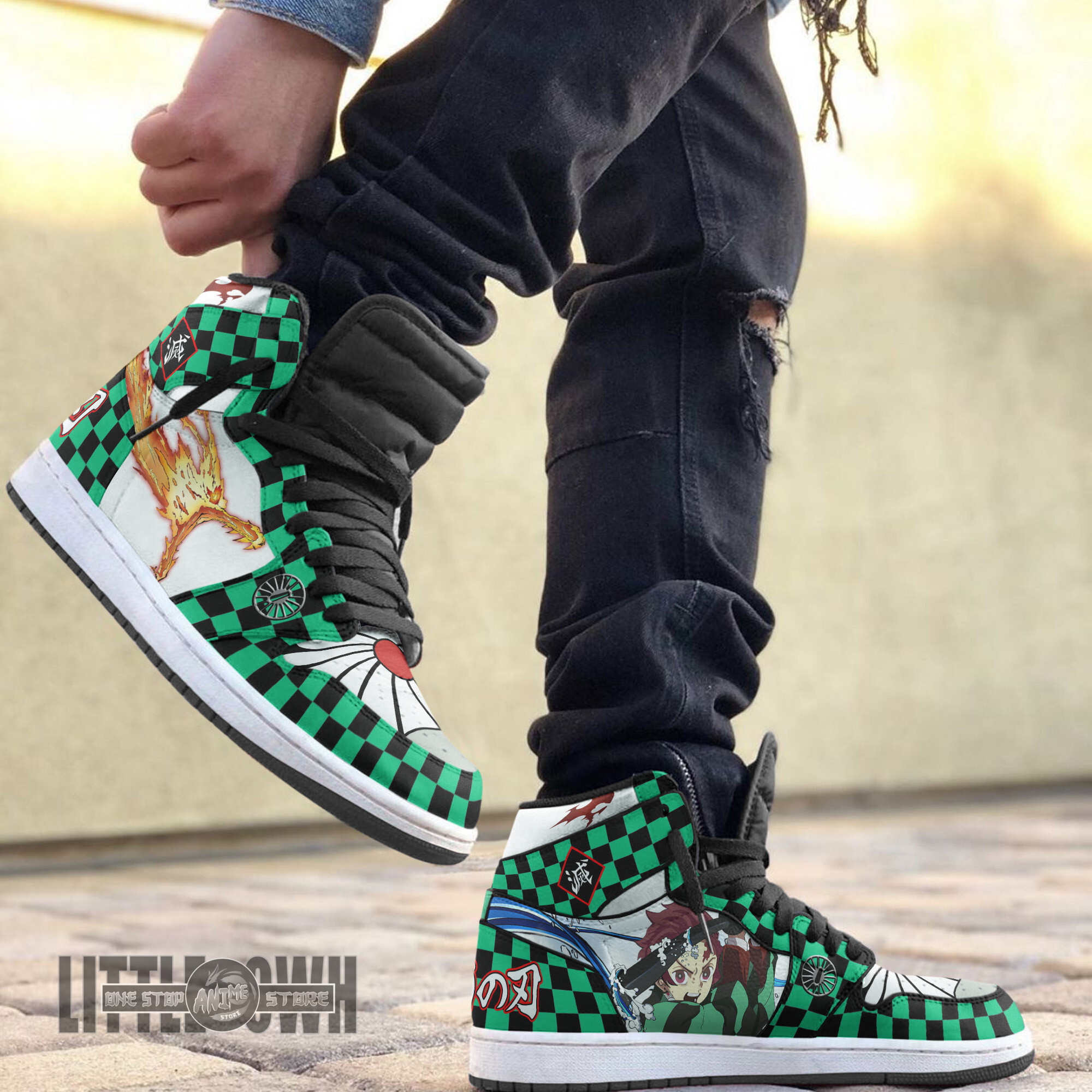 Tanjiro Sneakers Sun and Water Breathing KNY Anime Boot Sneakers New Version 4 Tanjiro Sneakers Sun and Water Breathing KNY Anime Boot Sneakers New Version - Image 4