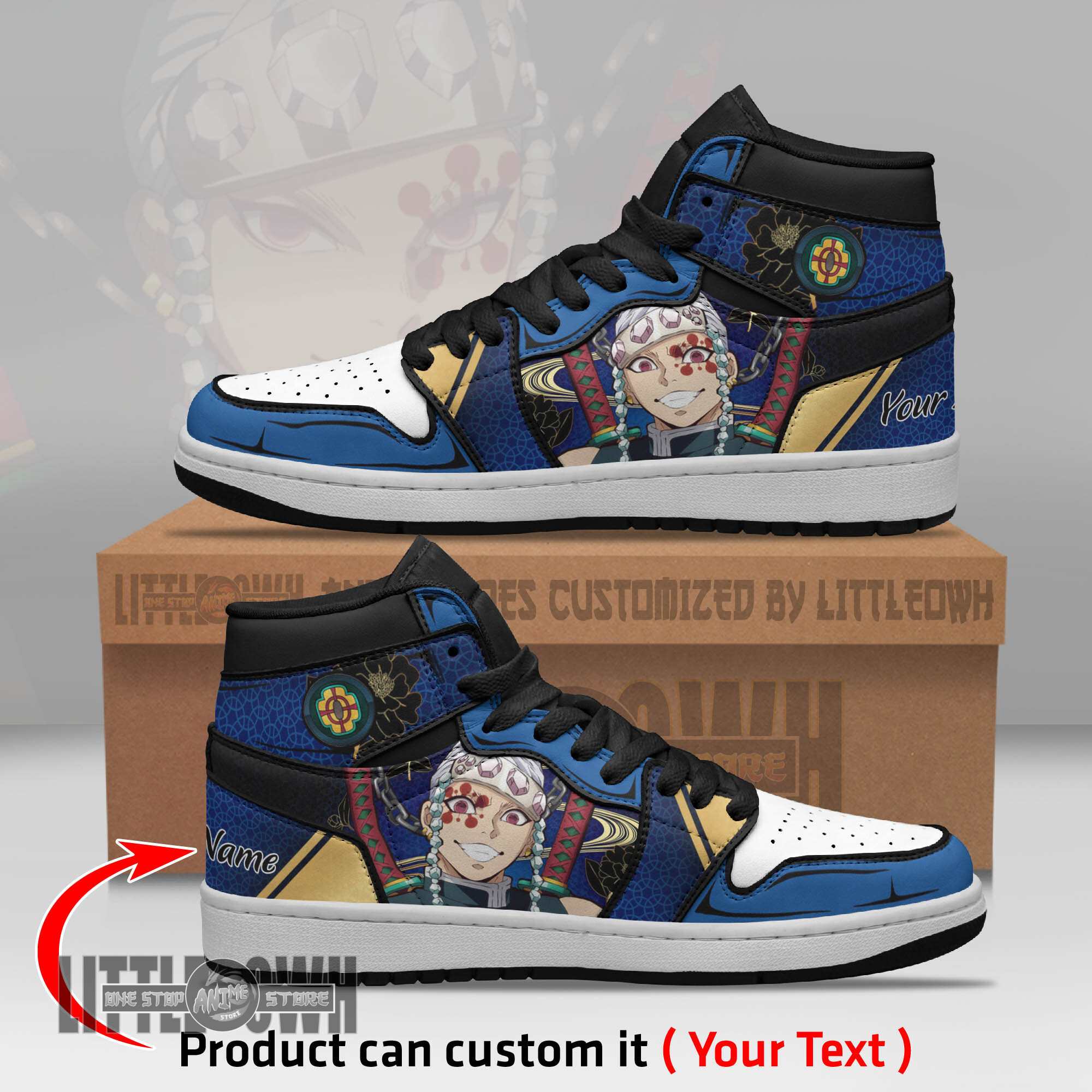 Tengen Uzui Personalized Shoes Demon Slayer Anime Boot Sneakers