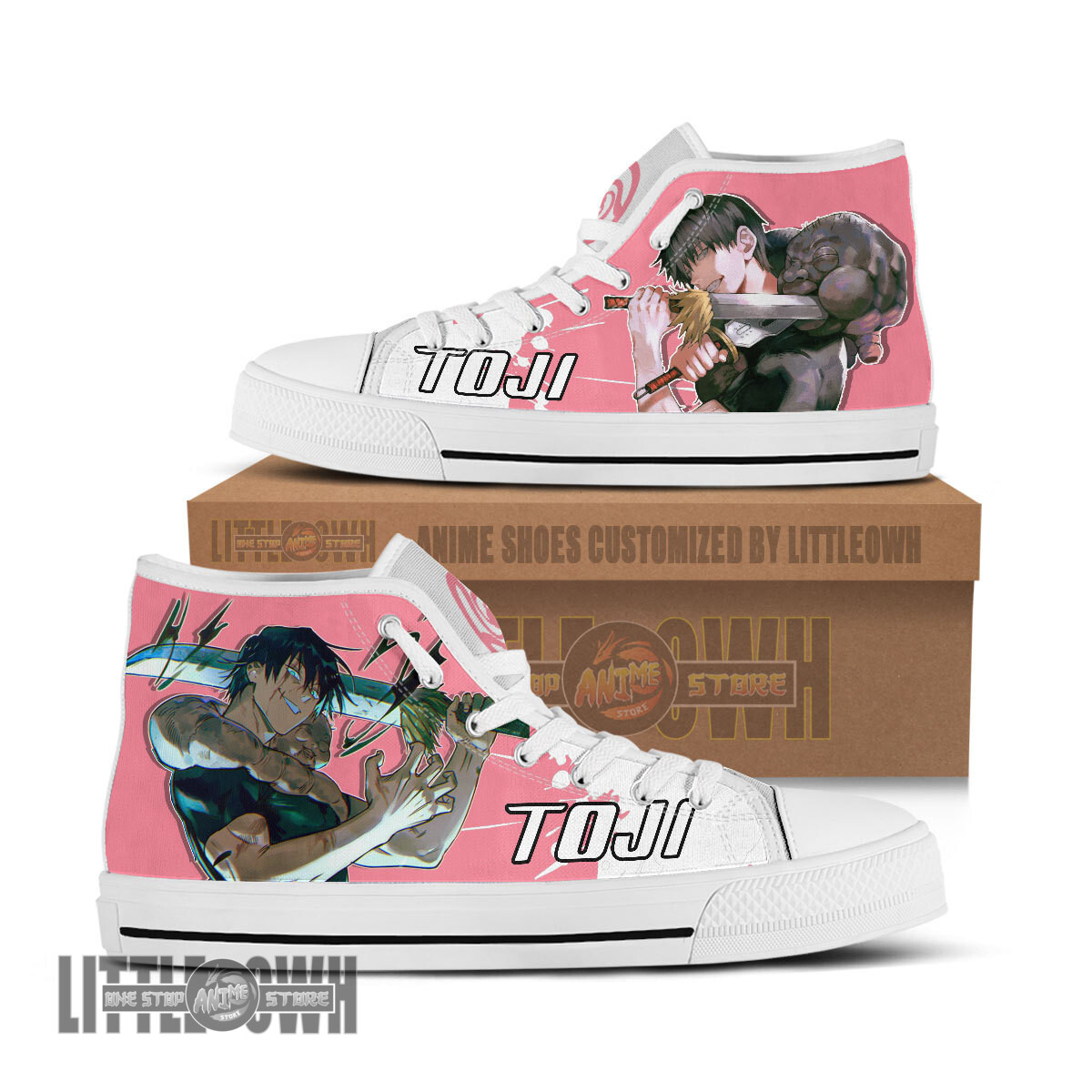 Toji Fushiguro High Top Canvas Shoes Custom Jujutsu Kaisen Anime Sneakers
