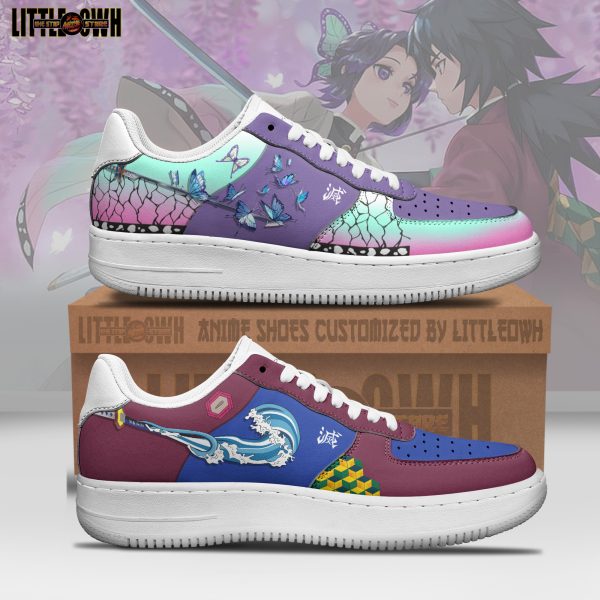 Tomioka and Shinobu Anime Sneakers - Custom Demon Slayer AF1 Shoes