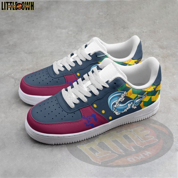 Alternative view of Tomioka Giyuu Anime Sneakers - Custom Demon Slayer AF1 Shoes