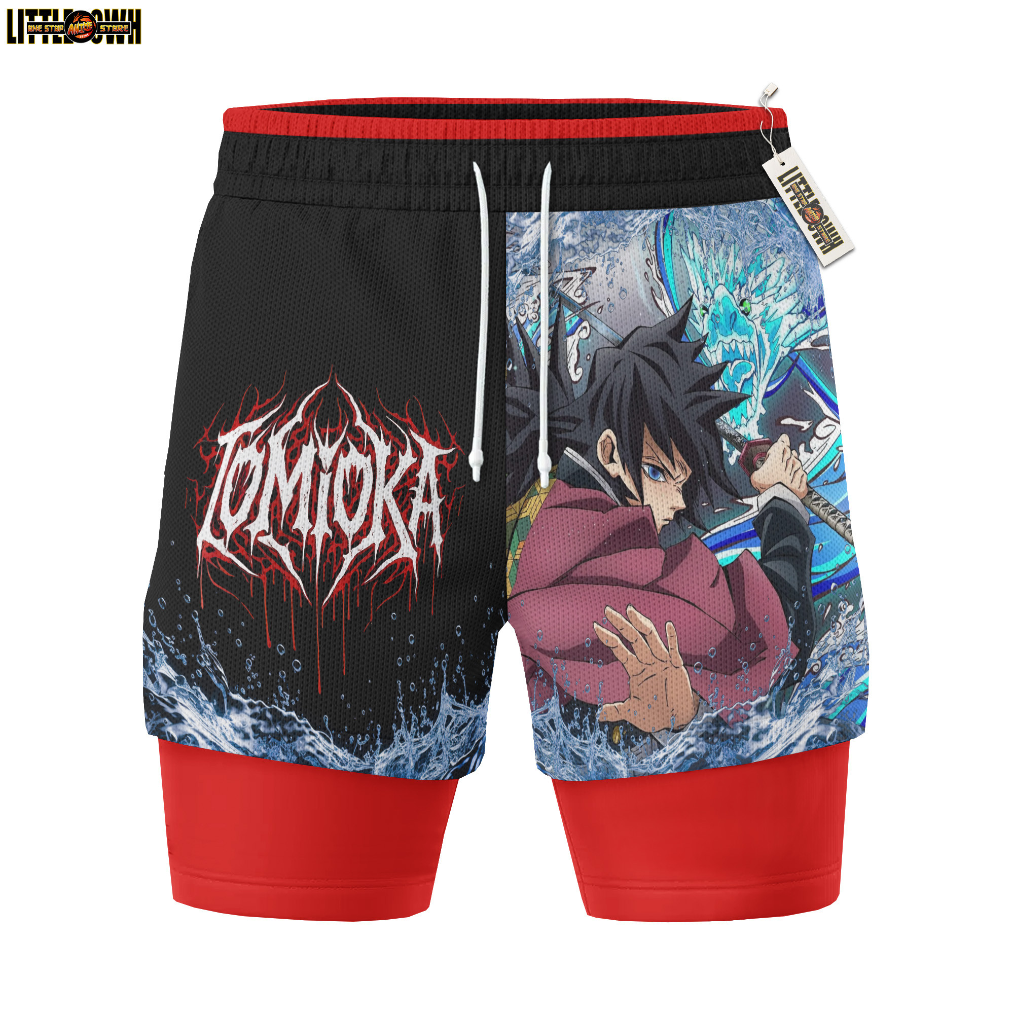 Tomioka Giyuu KnY Performance Shorts - Wetar Breathing Running Shorts, Gym Shorts