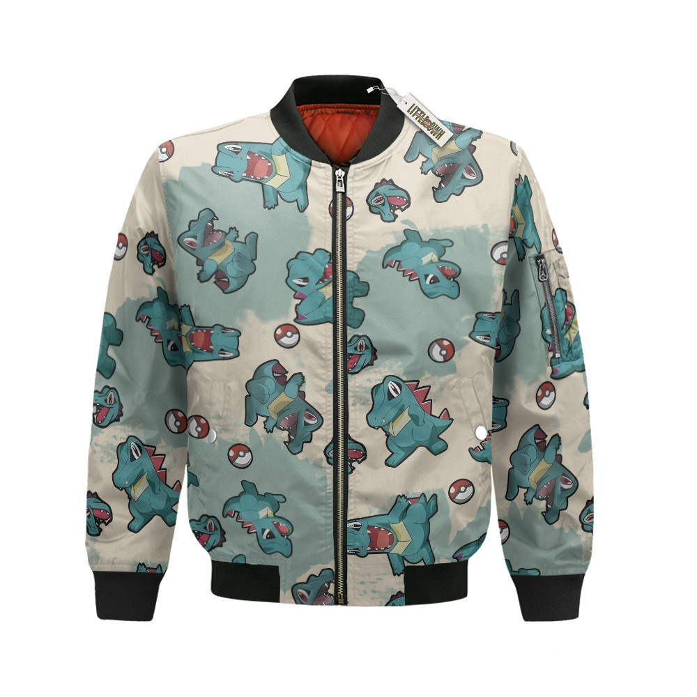 Totodile Pattern Bomber Jacket Custom Poketmon Cosplay Costumes