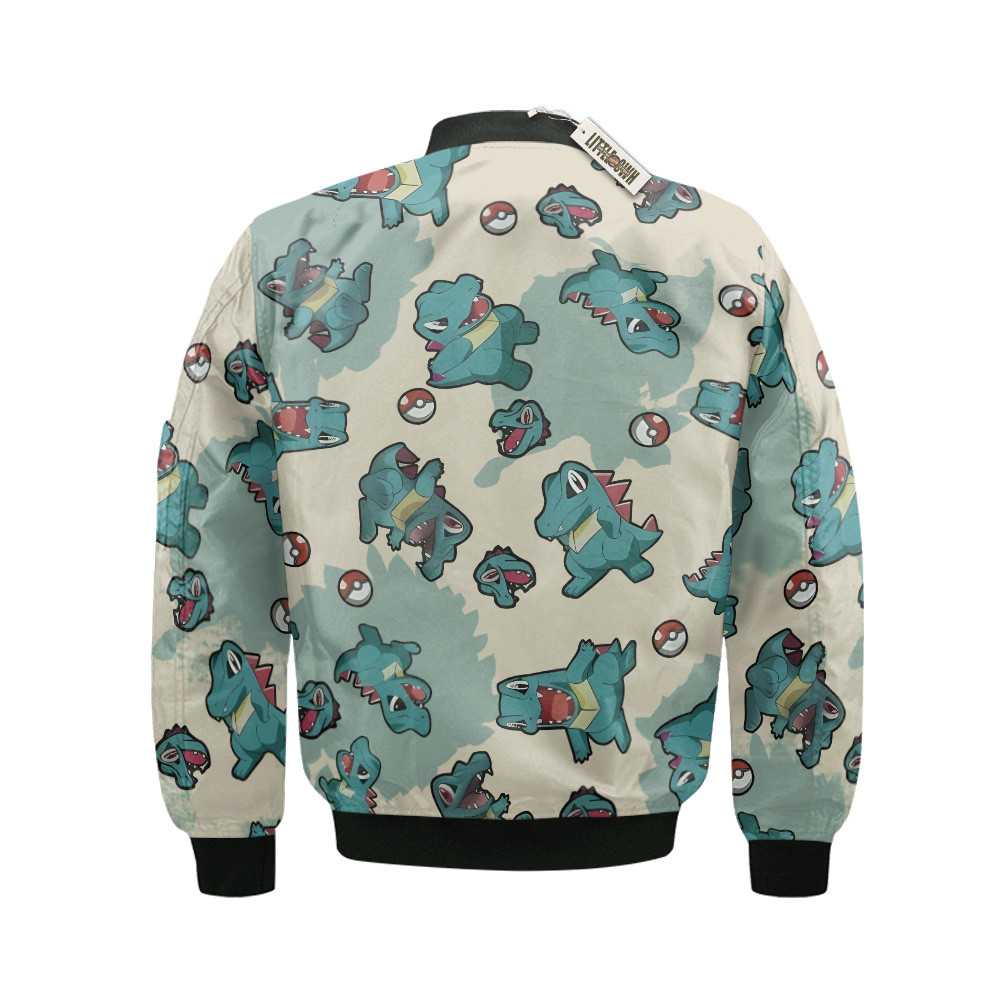 Totodile Pattern Bomber Jacket Custom Poketmon Cosplay Costumes 2 Totodile Pattern Bomber Jacket Custom Poketmon Cosplay Costumes - Image 2
