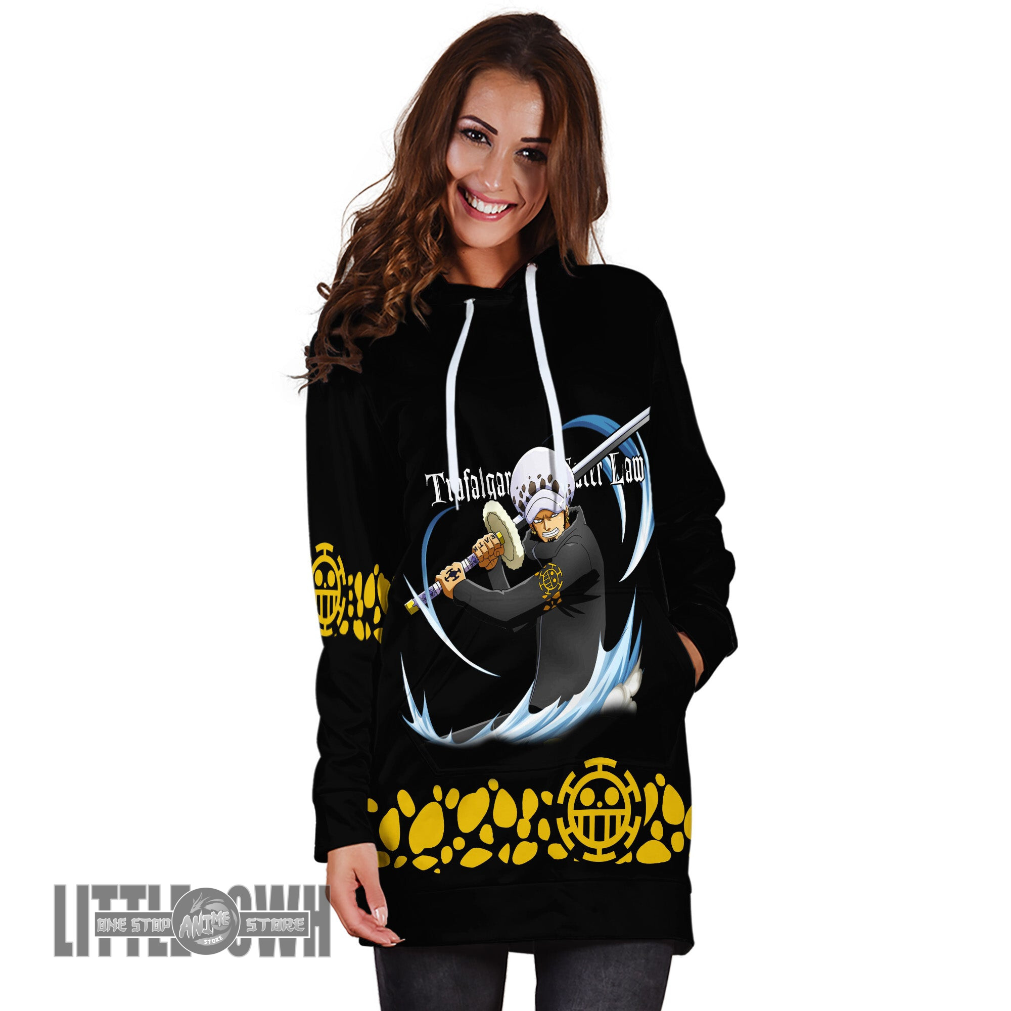 Trafalgar D Water Law Custom Anime One Piece Women Hoodie Dress