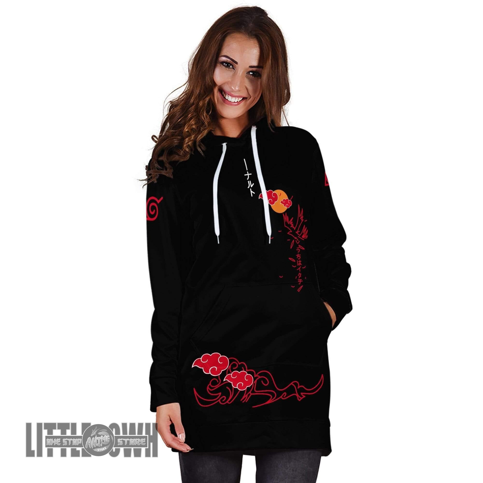 Uchiha Akatsuki Anime Cosplay Customes Women Hoodie Dress