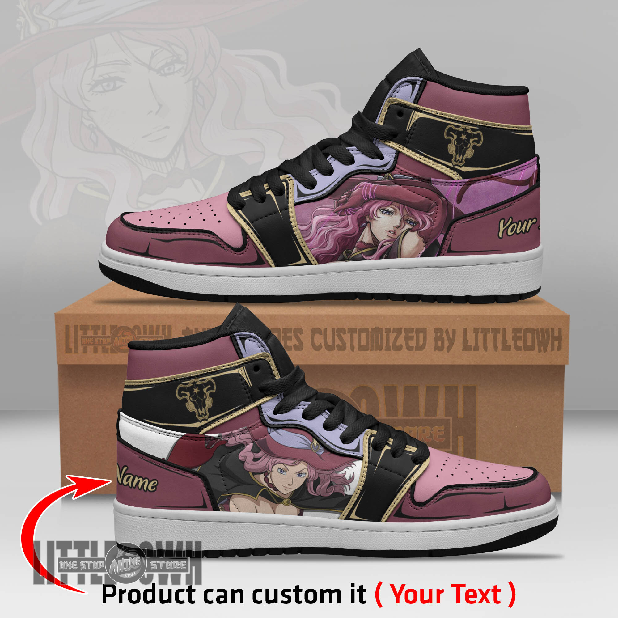 Vanessa Enoteca Persionalized Shoes Black Clover Anime Boot Sneakers