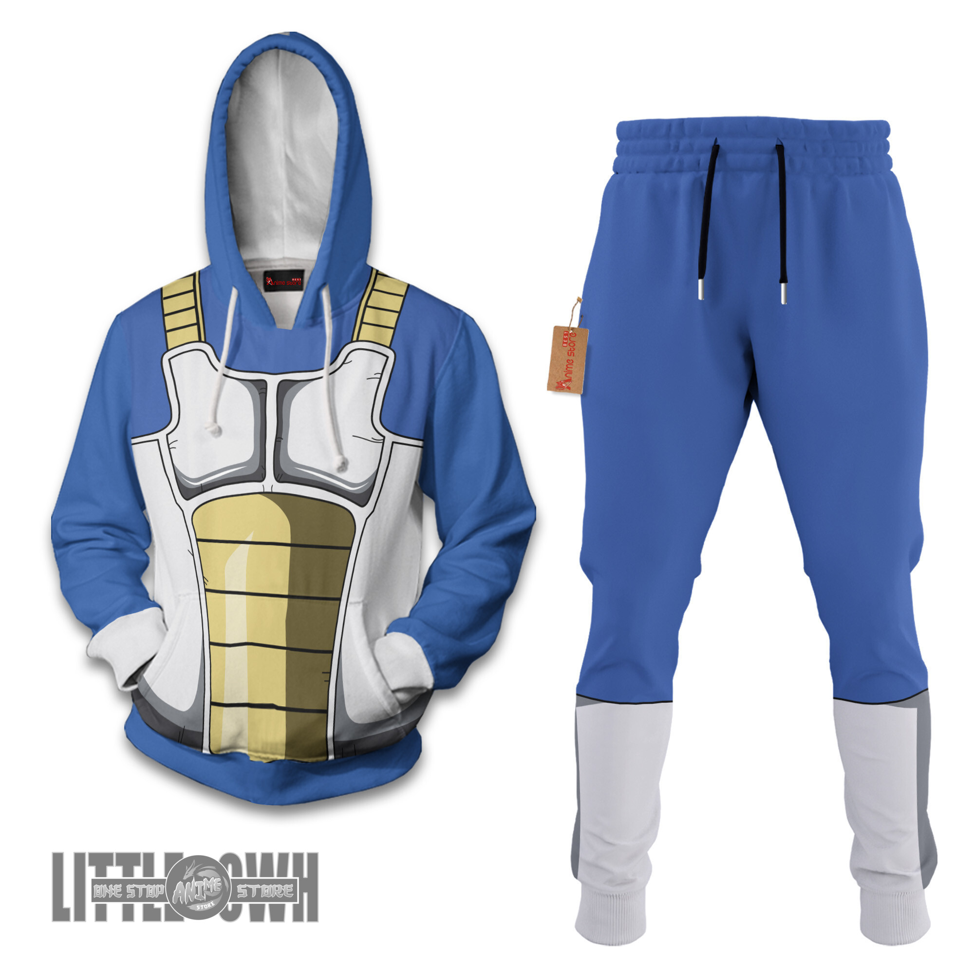 Vegeta Armor Classic Vegeta Saiyan Armor Hoodie And Jogger Set Anime Clothes