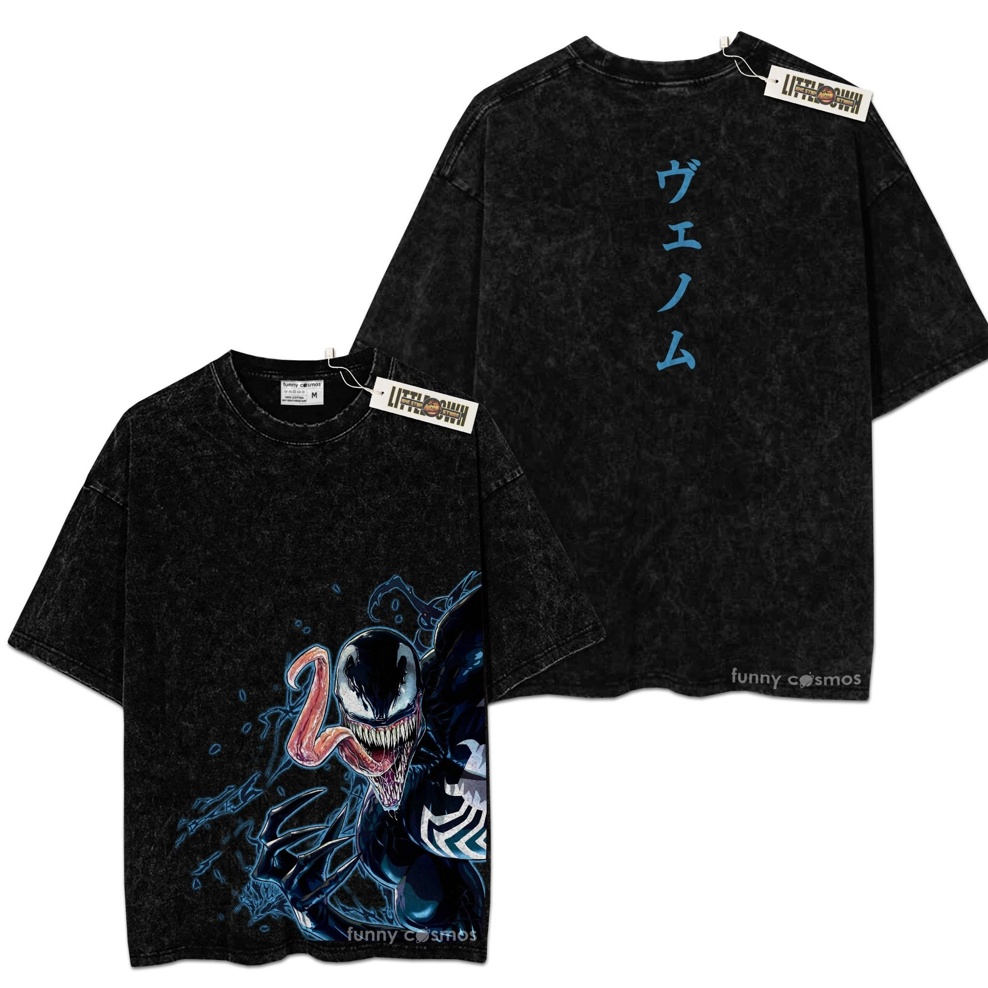 Venom Vintage Shirt Oversized Washed Tees - Custom Anime Tee