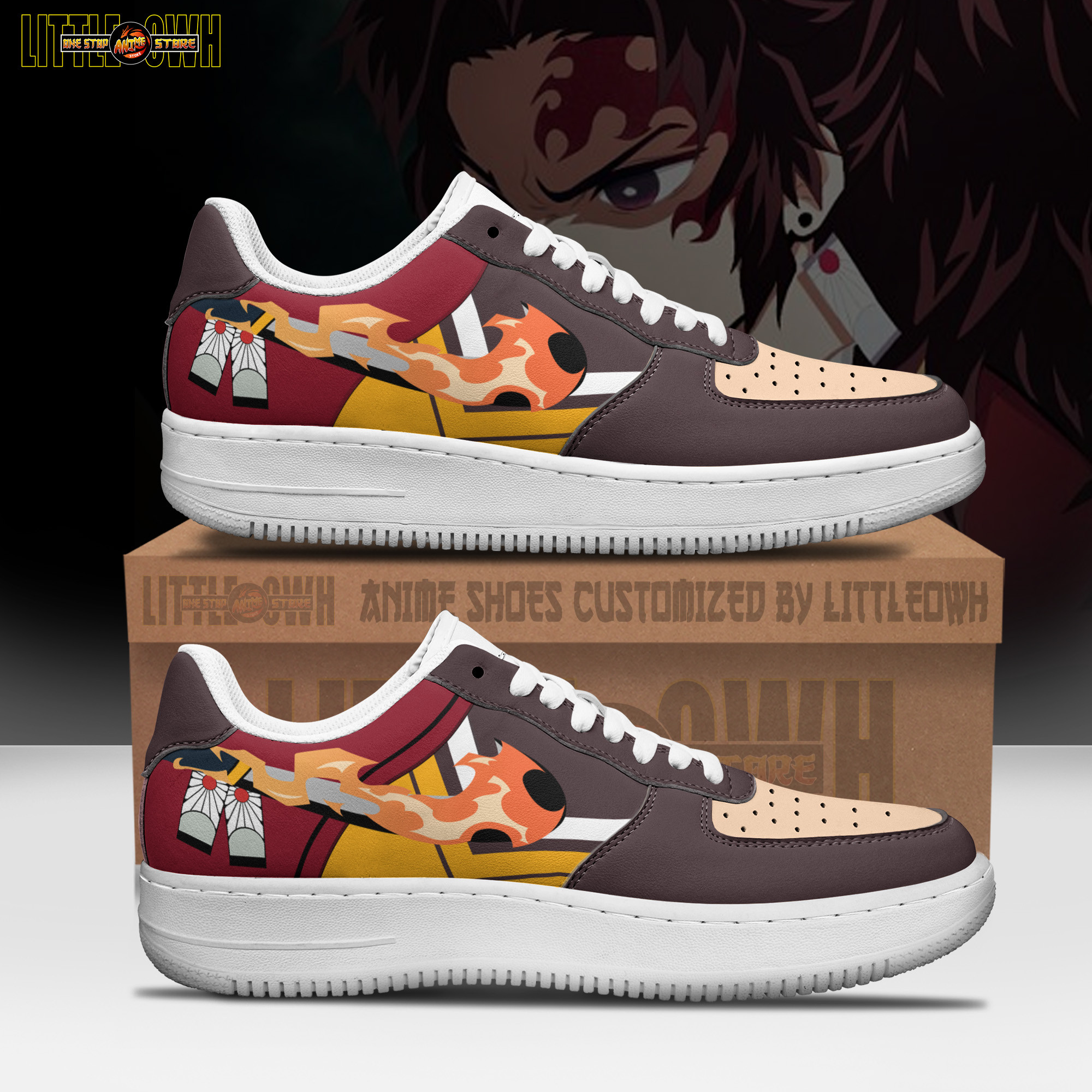 Yoriichi Tsugikuni Anime Sneakers - Custom Demon Slayer AF1 Shoes 1 Yoriichi Tsugikuni Anime Sneakers - Custom Demon Slayer AF1 Shoes