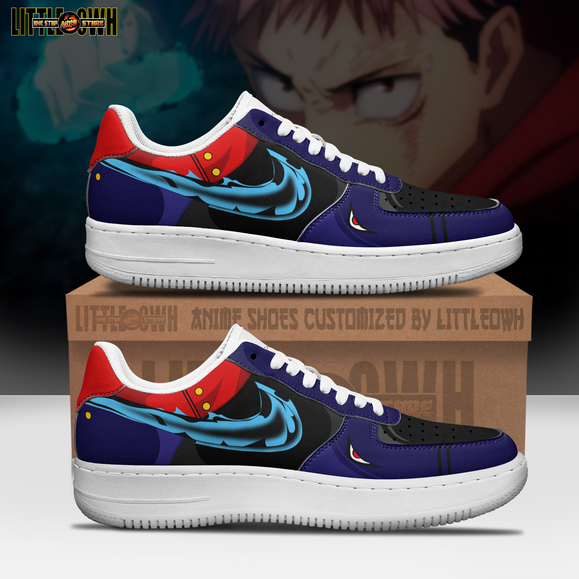 Yuji Itadori Anime Sneakers - Custom JJK AF1 Shoes 1 Yuji Itadori Anime Sneakers - Custom JJK AF1 Shoes
