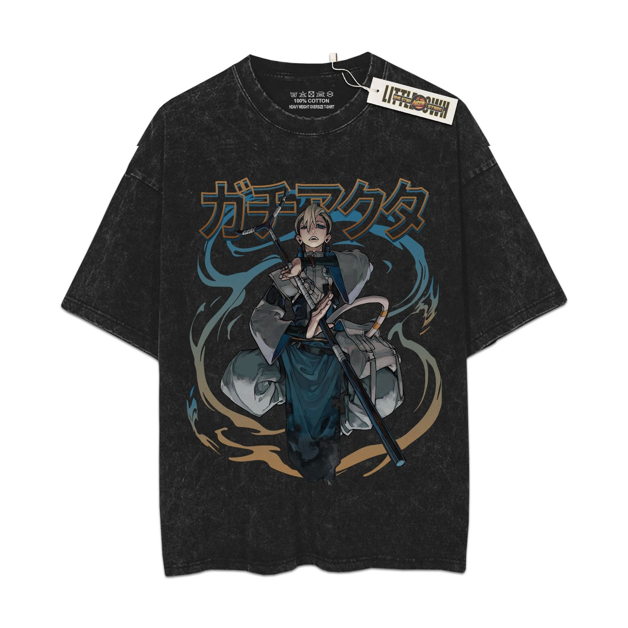 Zanka Vintage Shirt Gachikuta Oversized Washed Tees - Custom Anime Tee