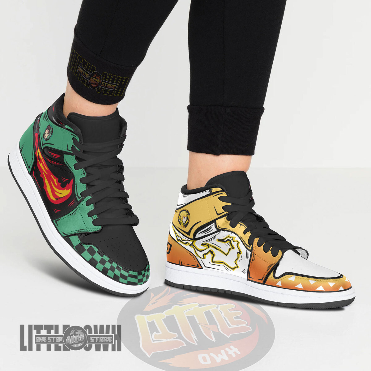 Zenitsu Agatsuma And Tanjiro Kamado Anime Kid Shoes Demon Slayer Custom Boot Sneakers