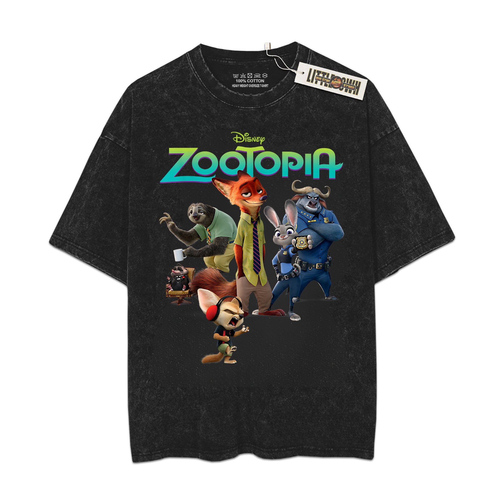 Zootopia Shirt Cartoon Oversized Tees